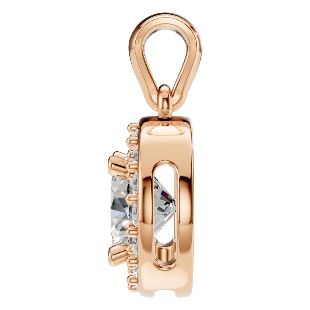 PE-8623 Rose Gold Pendant SET - Side View