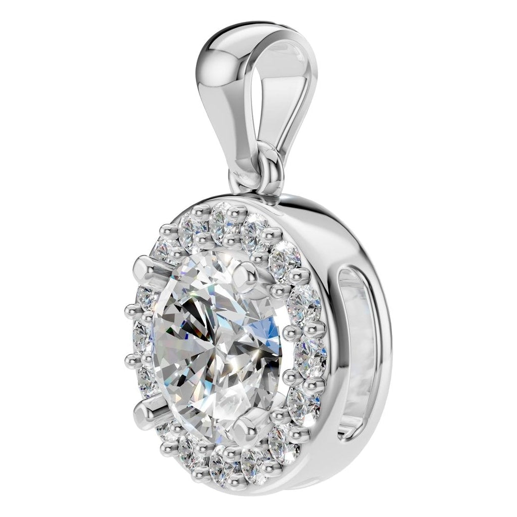 PE-8623 White Gold Pendant SET - ANGLE