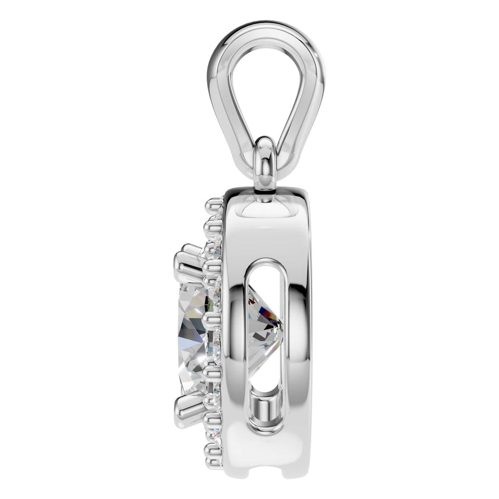 PE-8623 White Gold Pendant SET - Side View