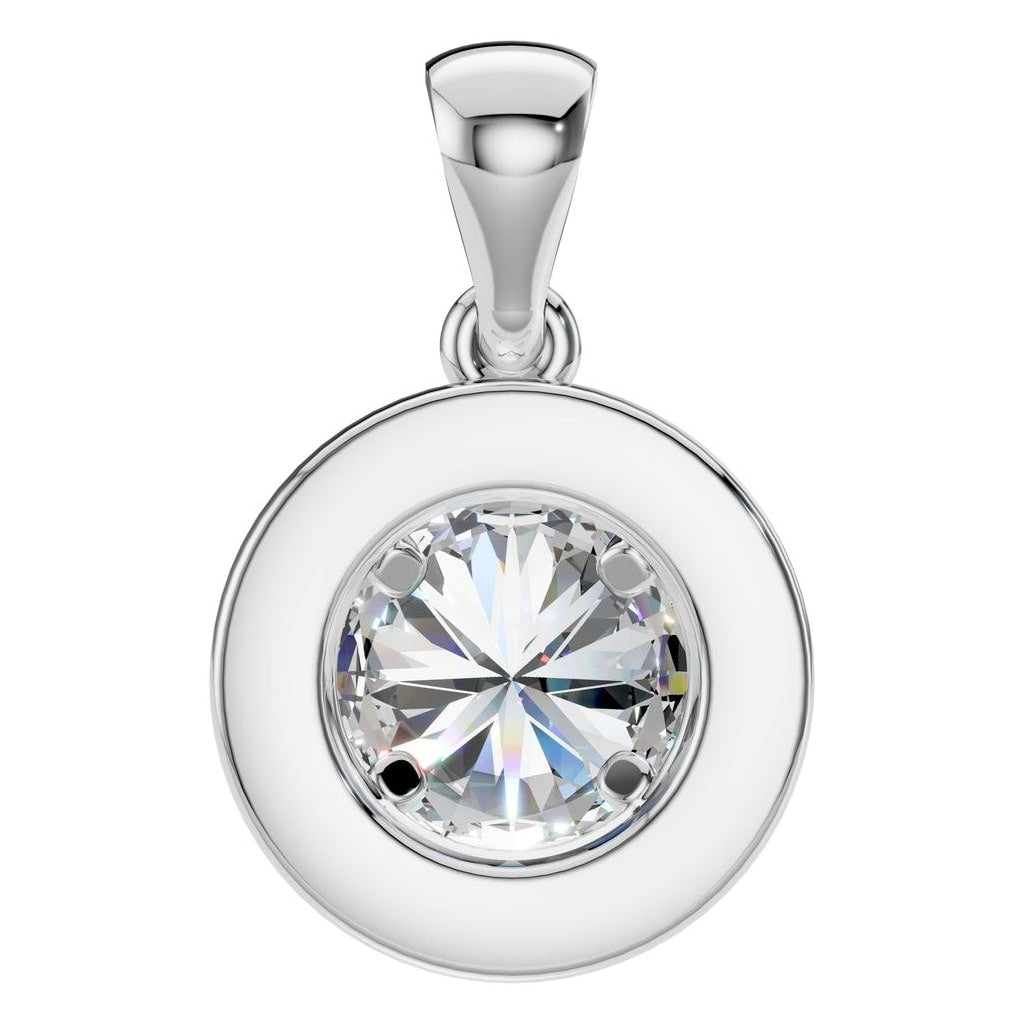PE-8623 White Gold Pendant SET - BACK