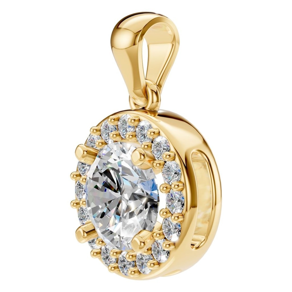 PE-8623 Yellow Gold Pendant SET - ANGLE