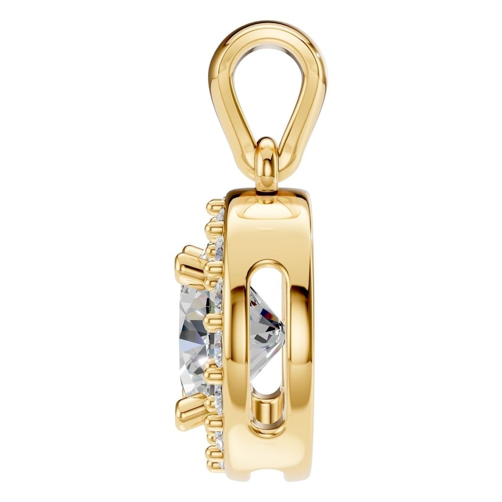 PE-8623 Yellow Gold Pendant SET - Side View