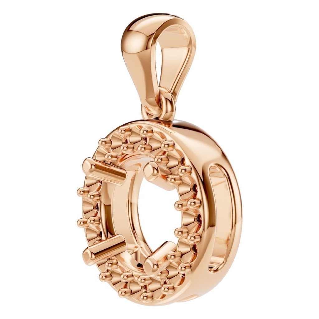 PE-8623 Rose Gold Pendant UNSET - ANGLE