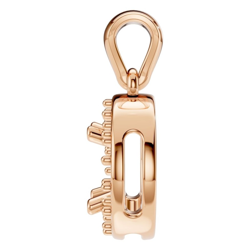PE-8623 Rose Gold Pendant UNSET - Side View