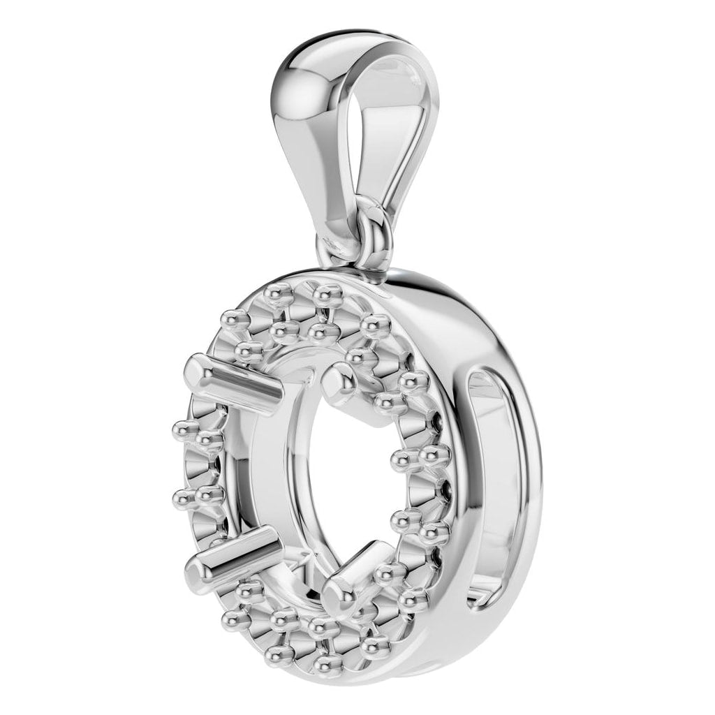 PE-8623 White Gold Pendant UNSET - ANGLE