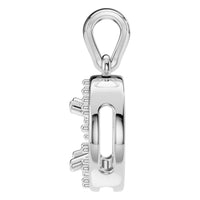 PE-8623 White Gold Pendant UNSET - Side View