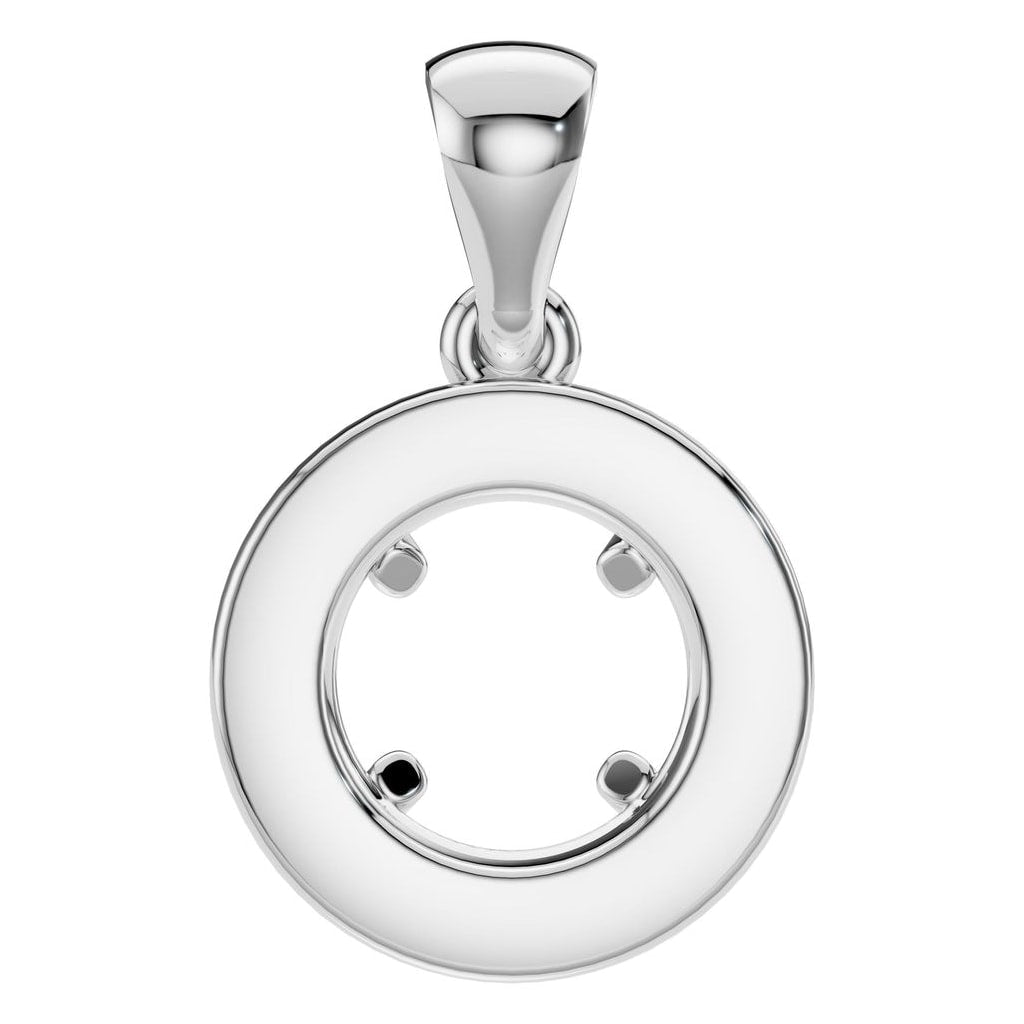 PE-8623 White Gold Pendant UNSET - BACK