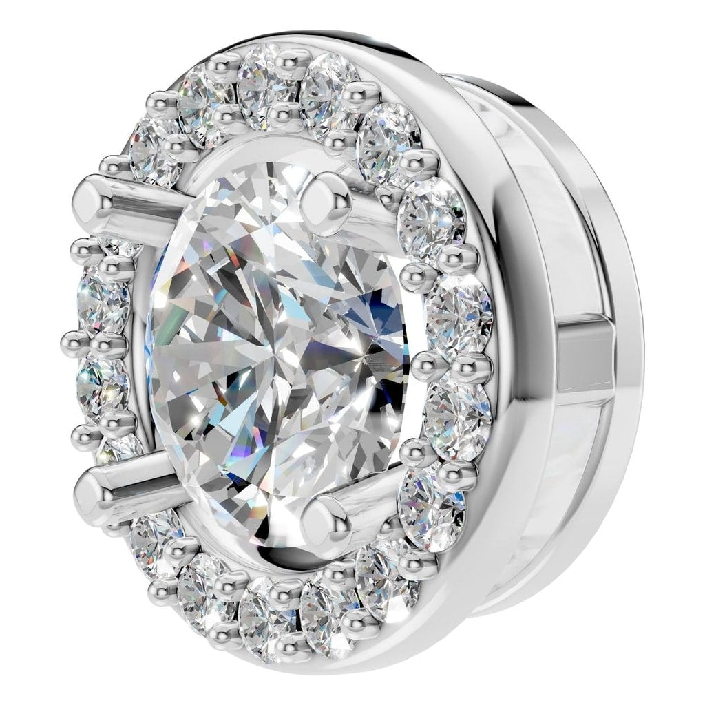 PE-8623 White Gold Pendant SET - ANGLE