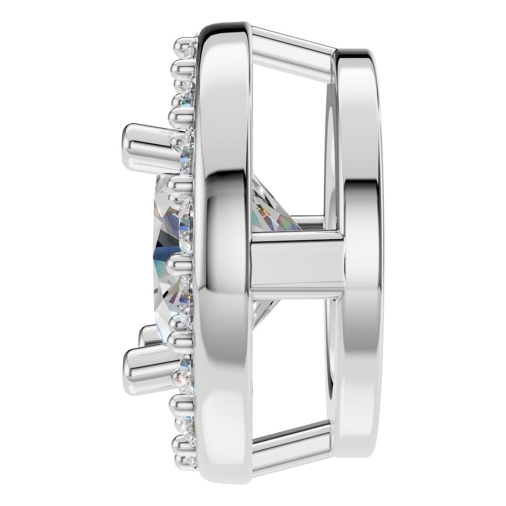 PE-8623 White Gold Pendant SET - Side View