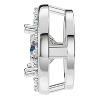 PE-8623 White Gold Pendant SET - Side View