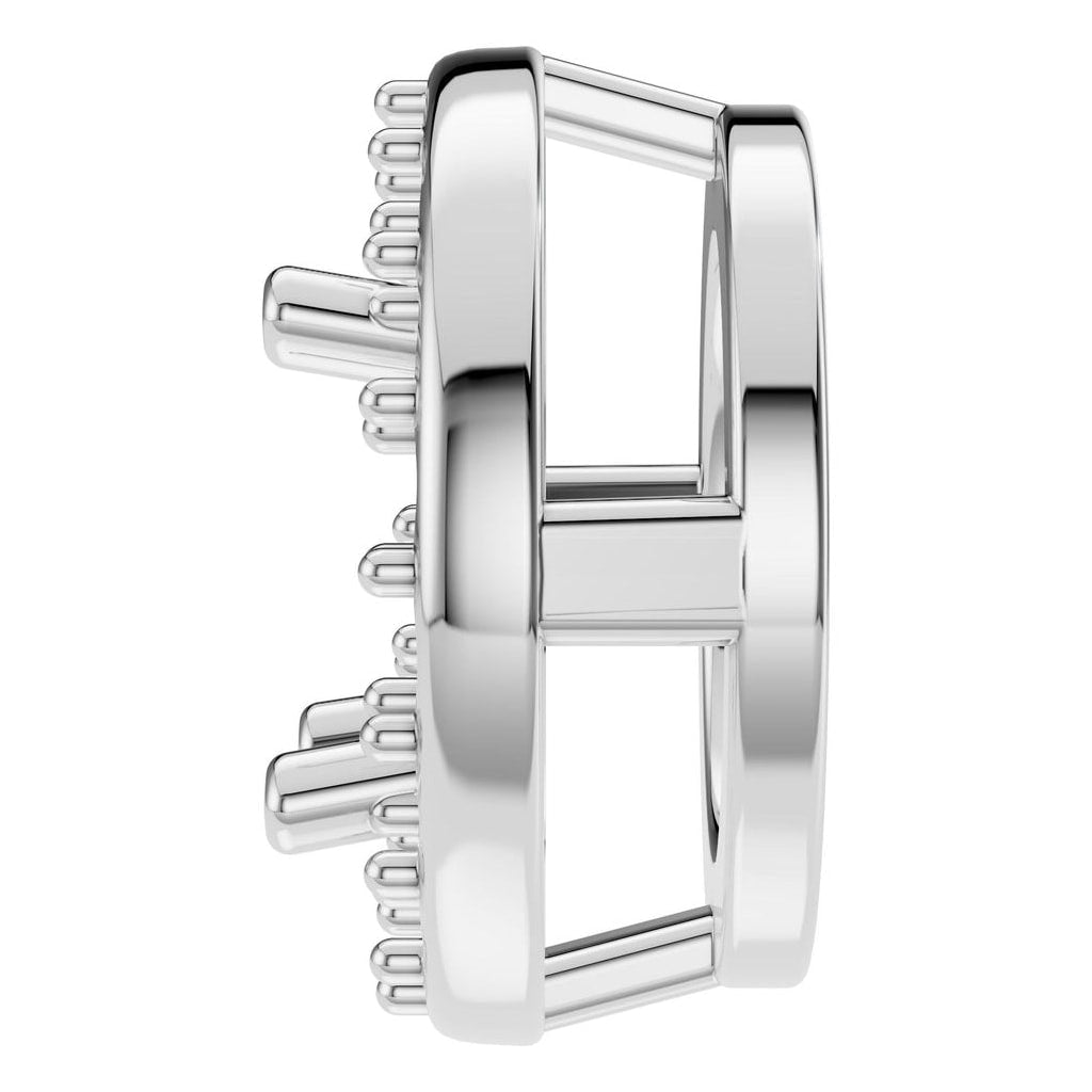 PE-8623 White Gold Pendant UNSET - Side View