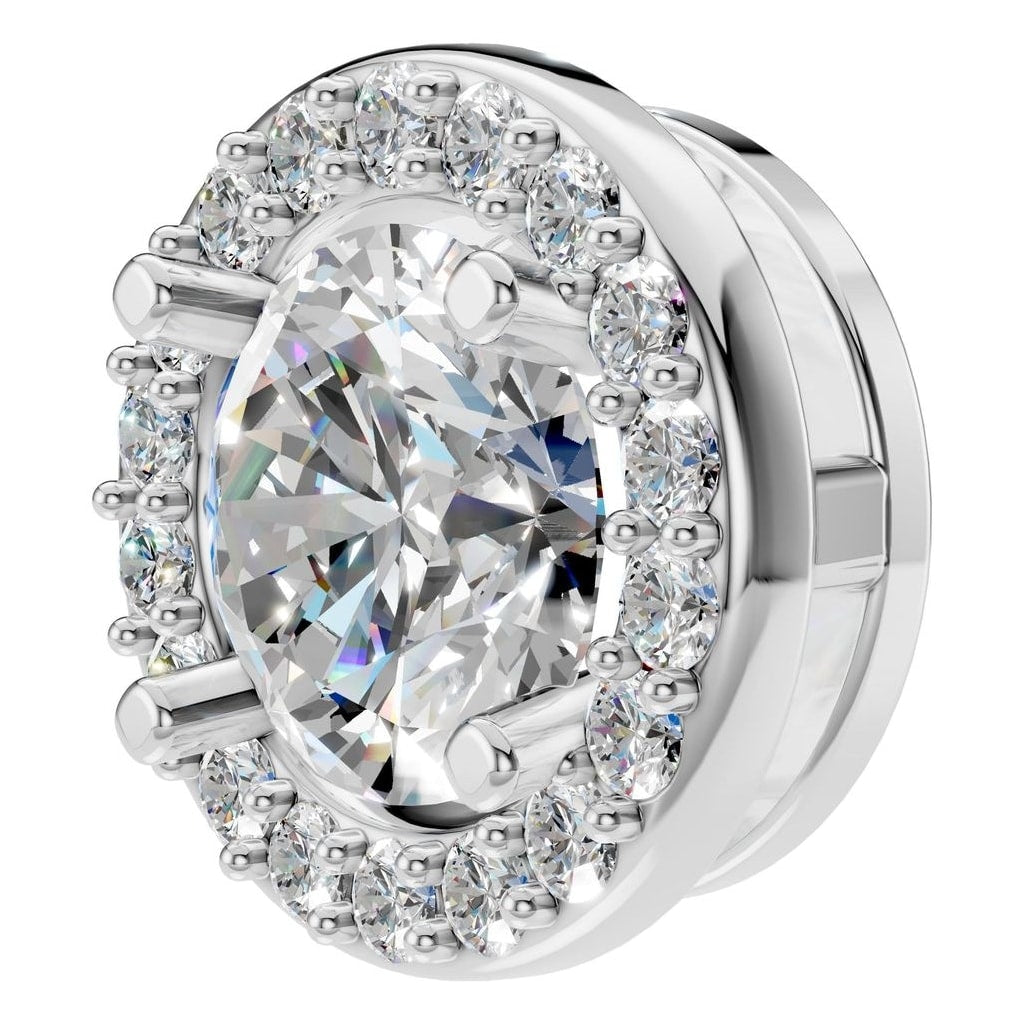 PE-8623 White Gold Pendant SET - ANGLE