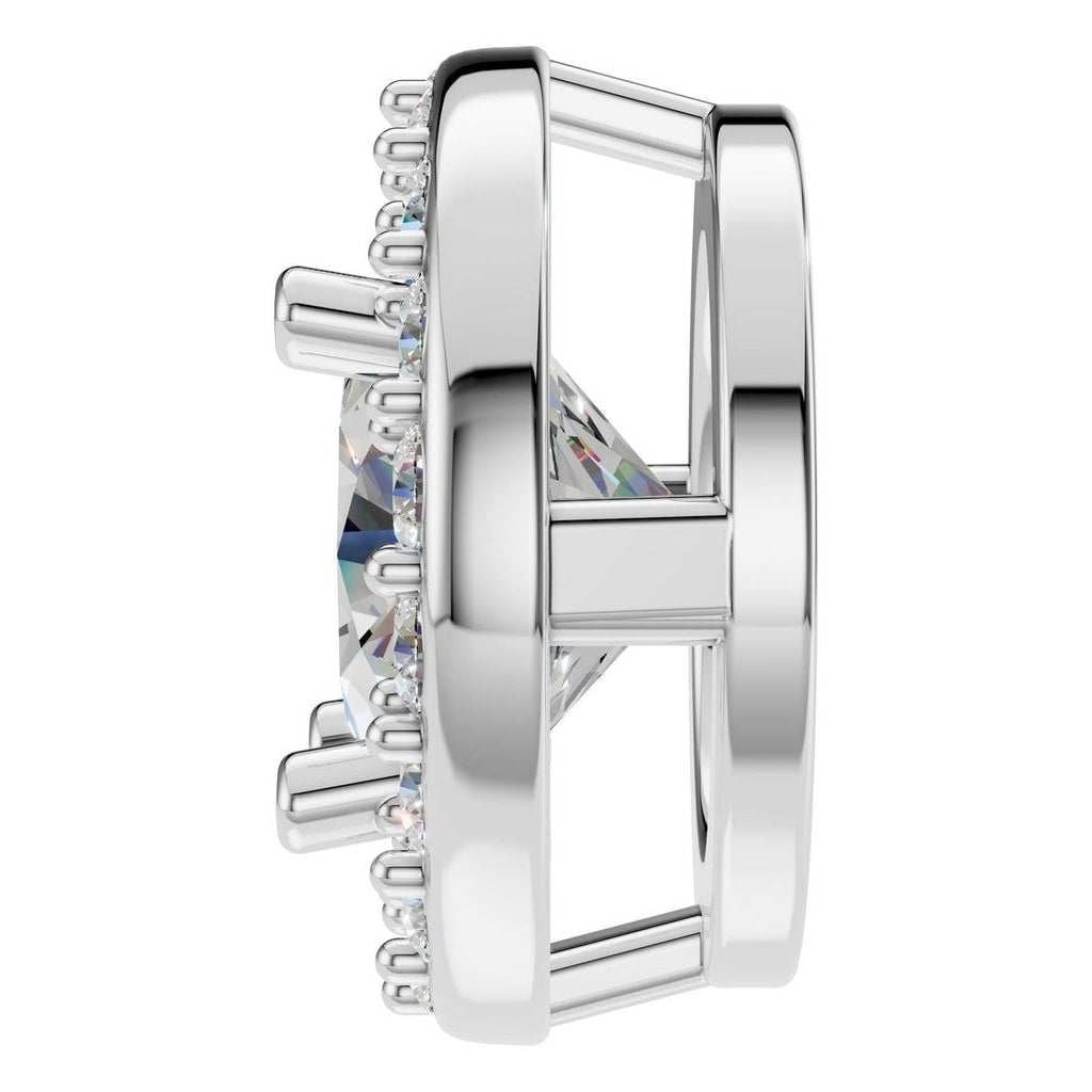 PE-8623 White Gold Pendant SET - Side View