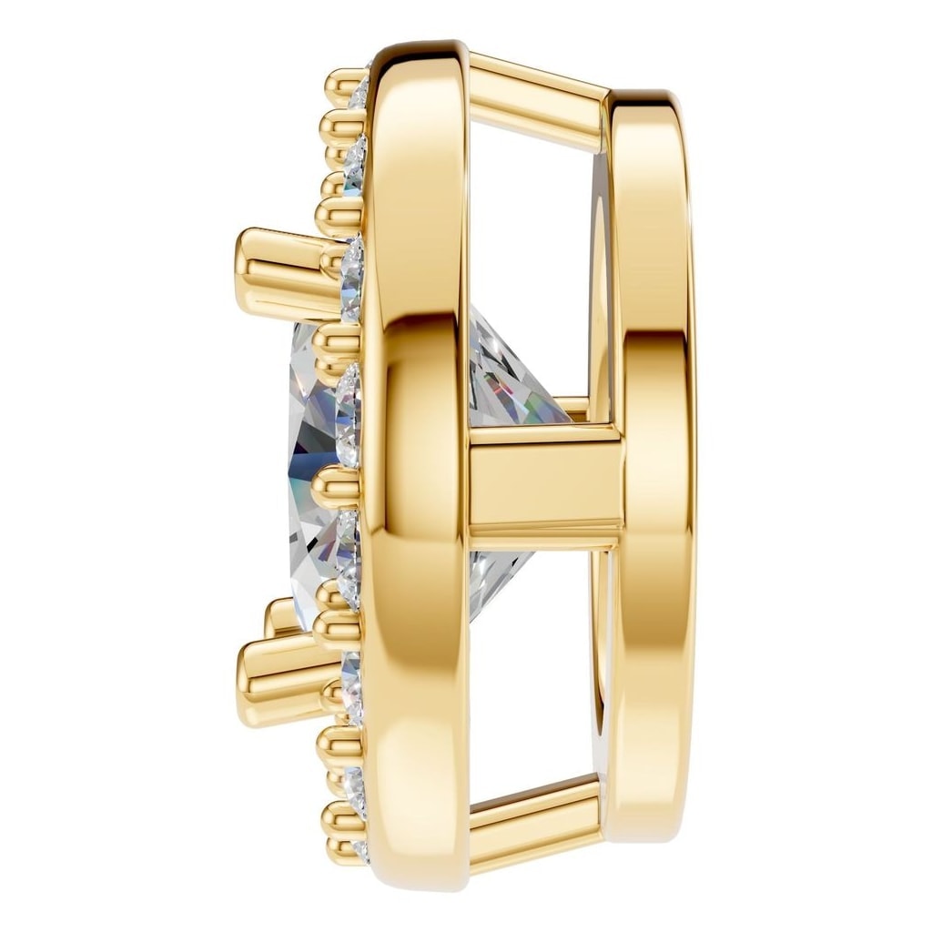 PE-8623 Yellow Gold Pendant SET - Side View