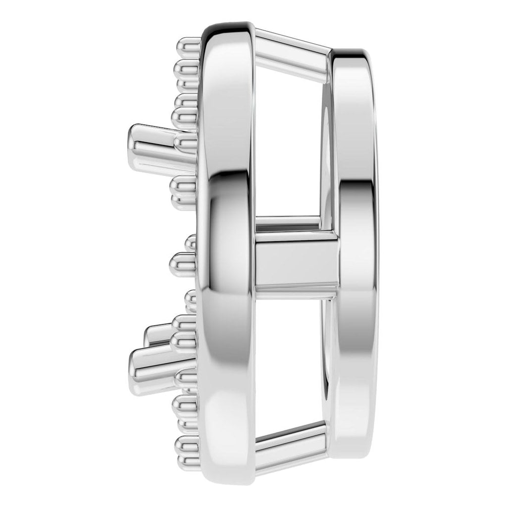 PE-8623 White Gold Pendant UNSET - Side View