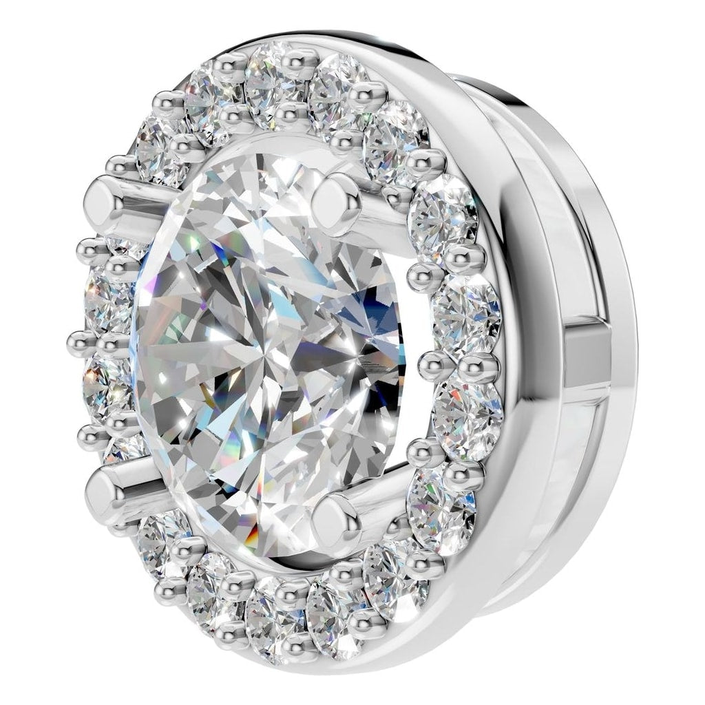 PE-8623 White Gold Pendant SET - ANGLE