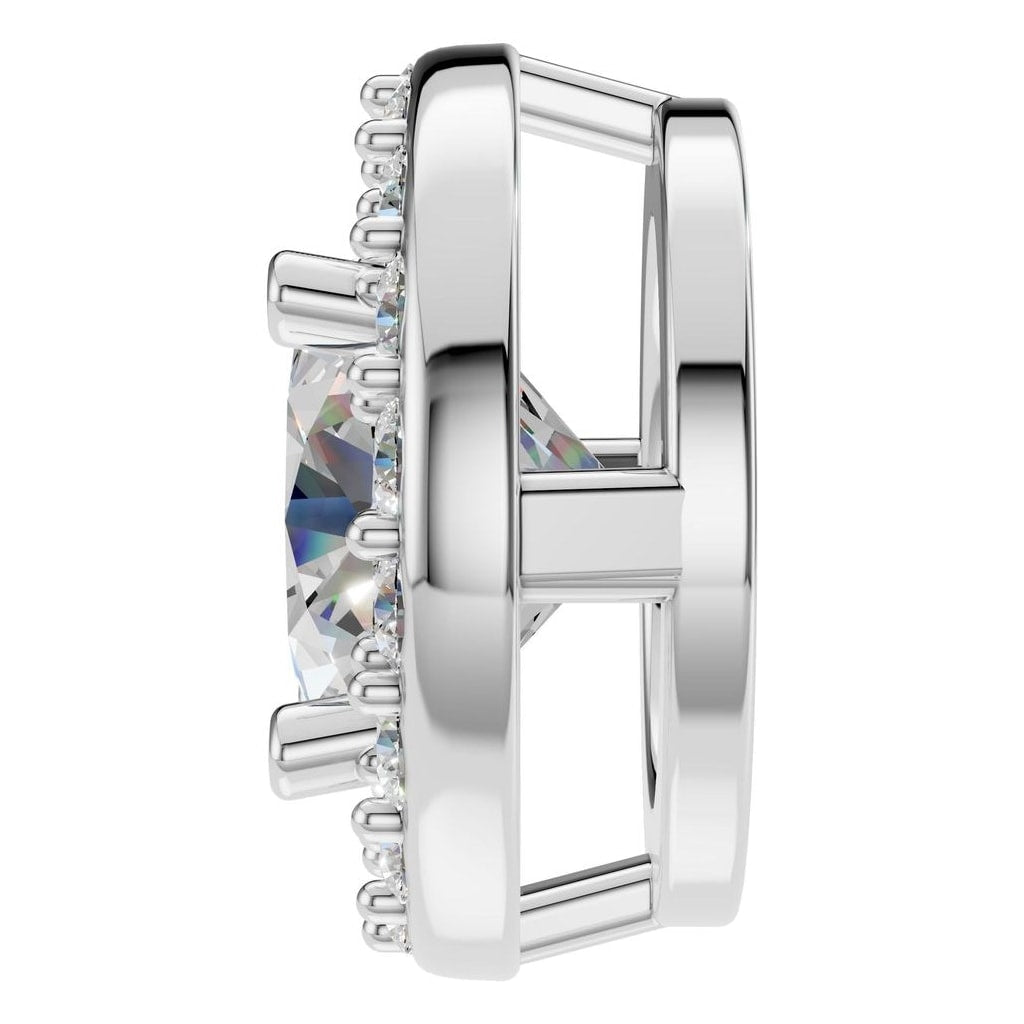 PE-8623 White Gold Pendant SET - Side View