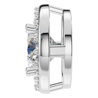 PE-8623 White Gold Pendant SET - Side View