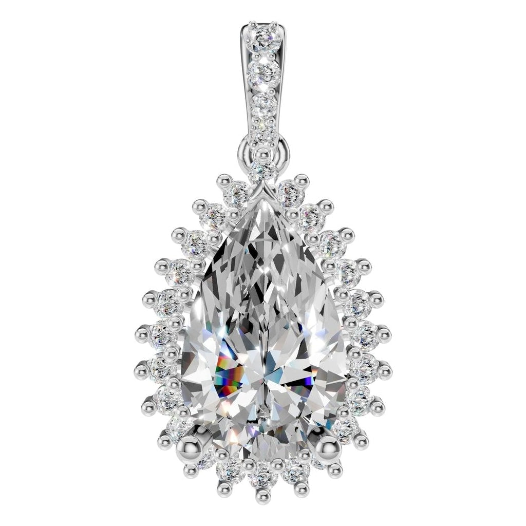 PE-8683 White Gold Pendant SET - Main View