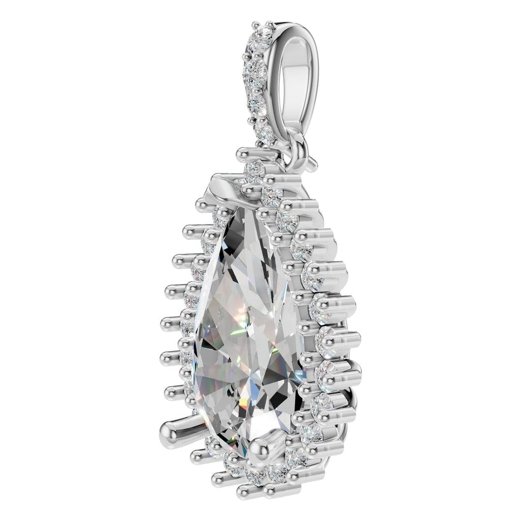 PE-8683 White Gold Pendant SET - ANGLE