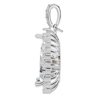 PE-8683 White Gold Pendant SET - Side View