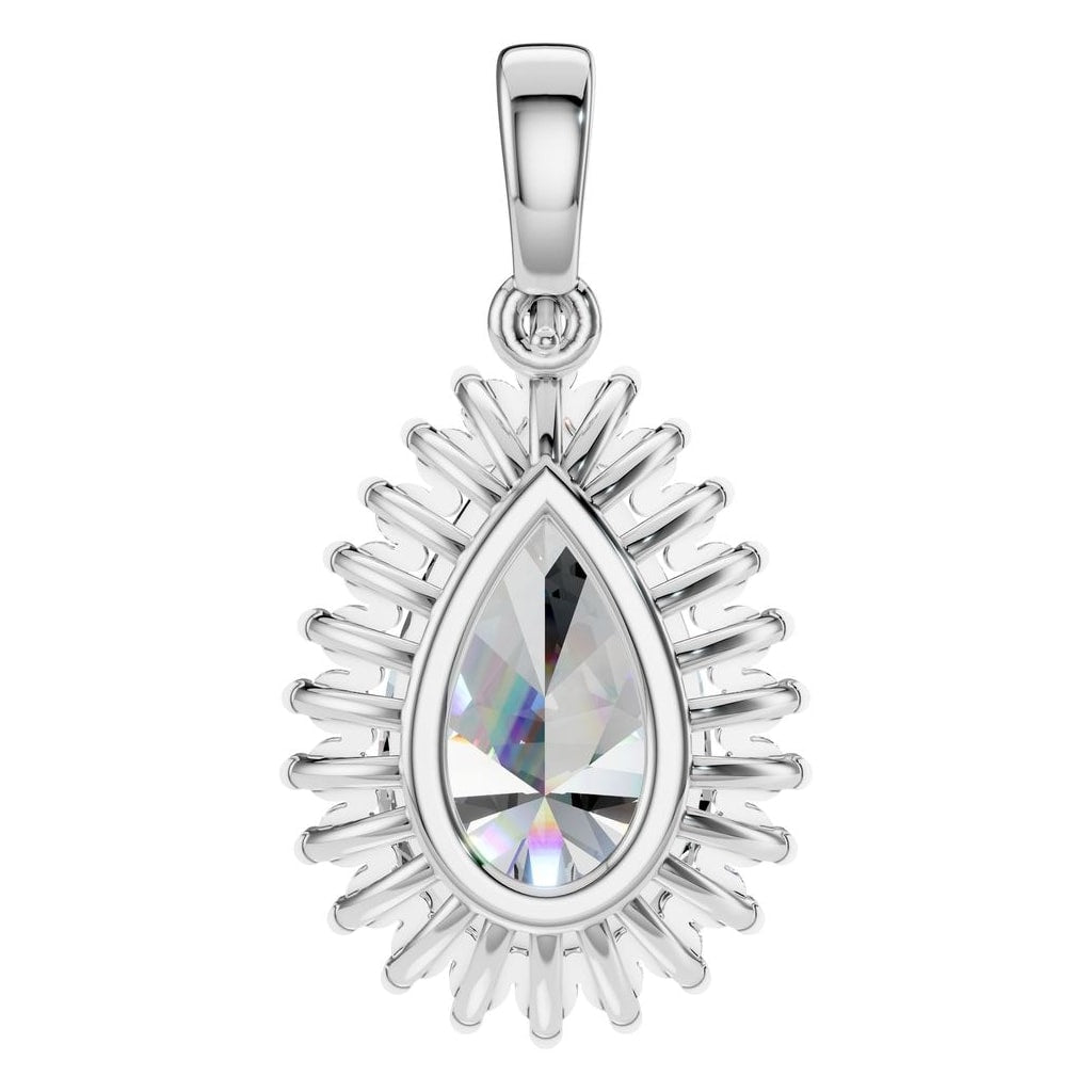 PE-8683 White Gold Pendant SET - BACK