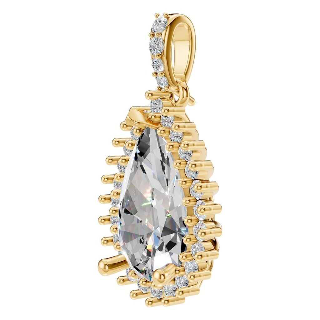 PE-8683 Yellow Gold Pendant SET - ANGLE