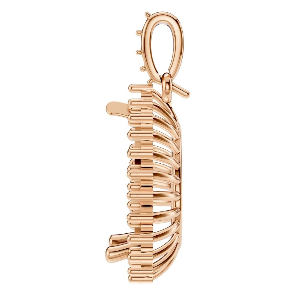 PE-8683 Rose Gold Pendant UNSET - Side View
