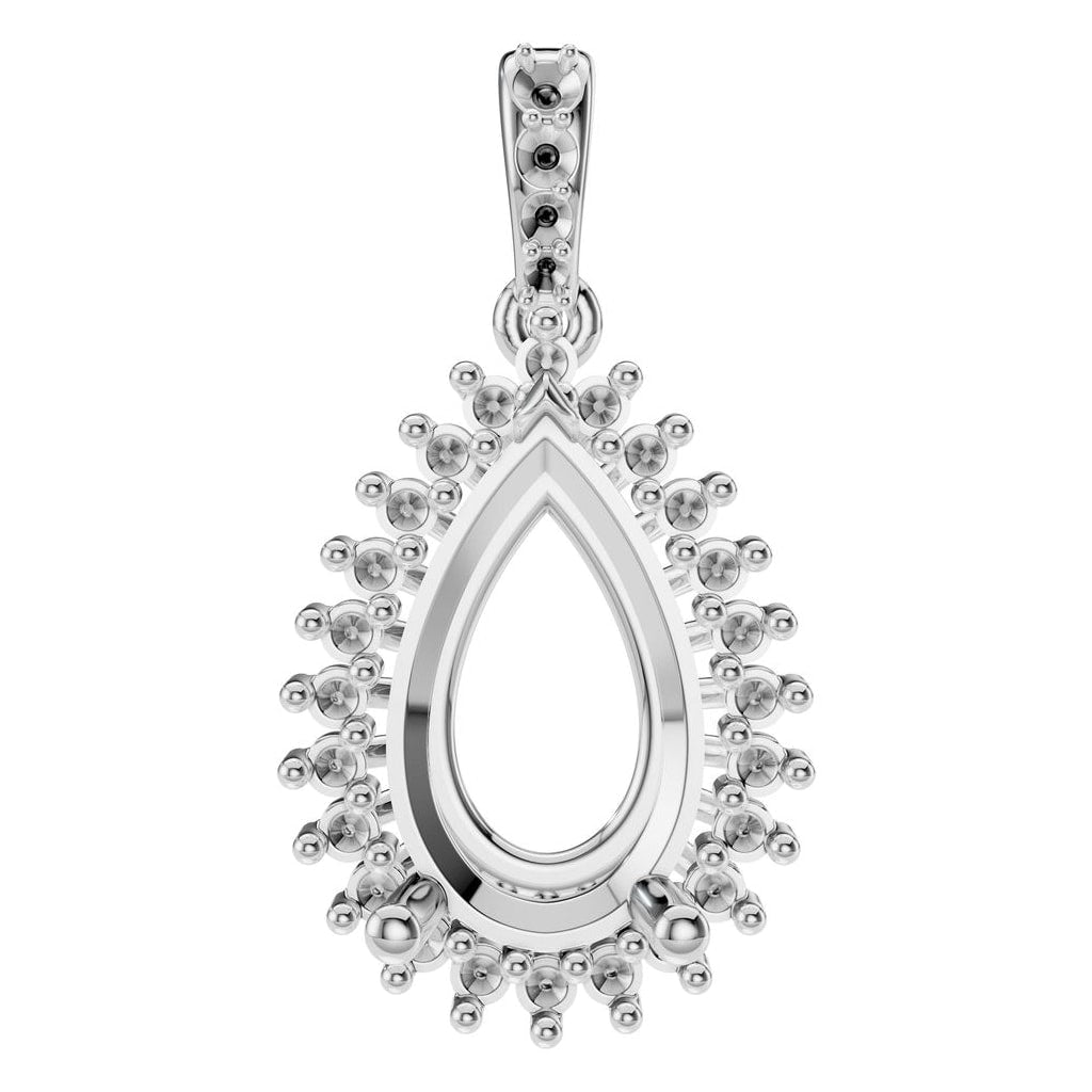 PE-8683 White Gold Pendant UNSET - Main View