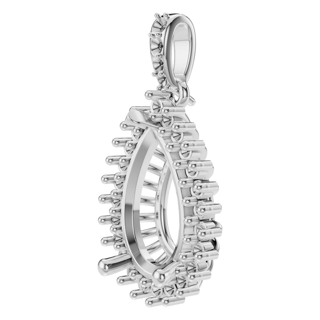 PE-8683 White Gold Pendant UNSET - ANGLE