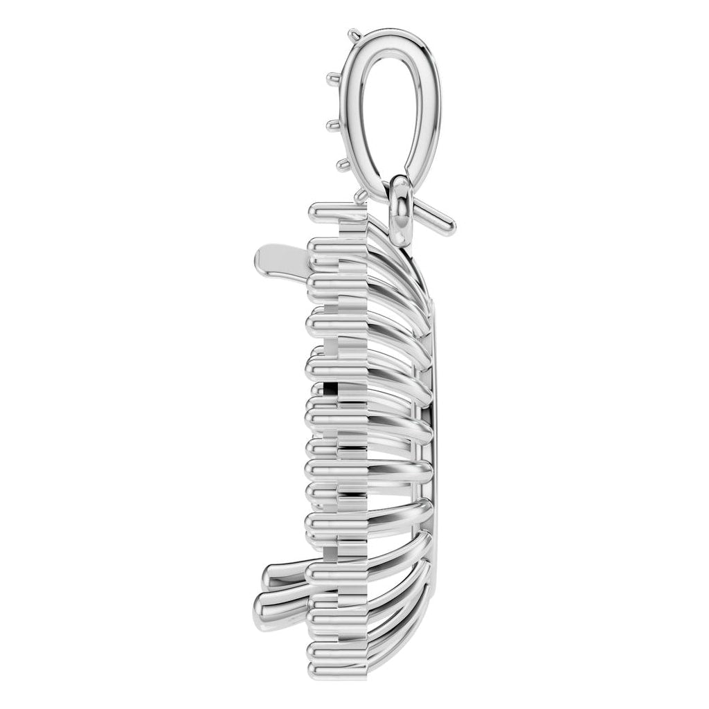 PE-8683 White Gold Pendant UNSET - Side View