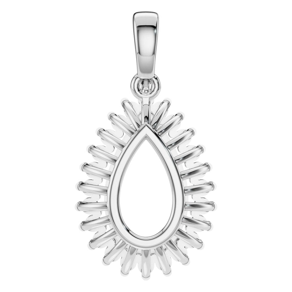 PE-8683 White Gold Pendant UNSET - BACK
