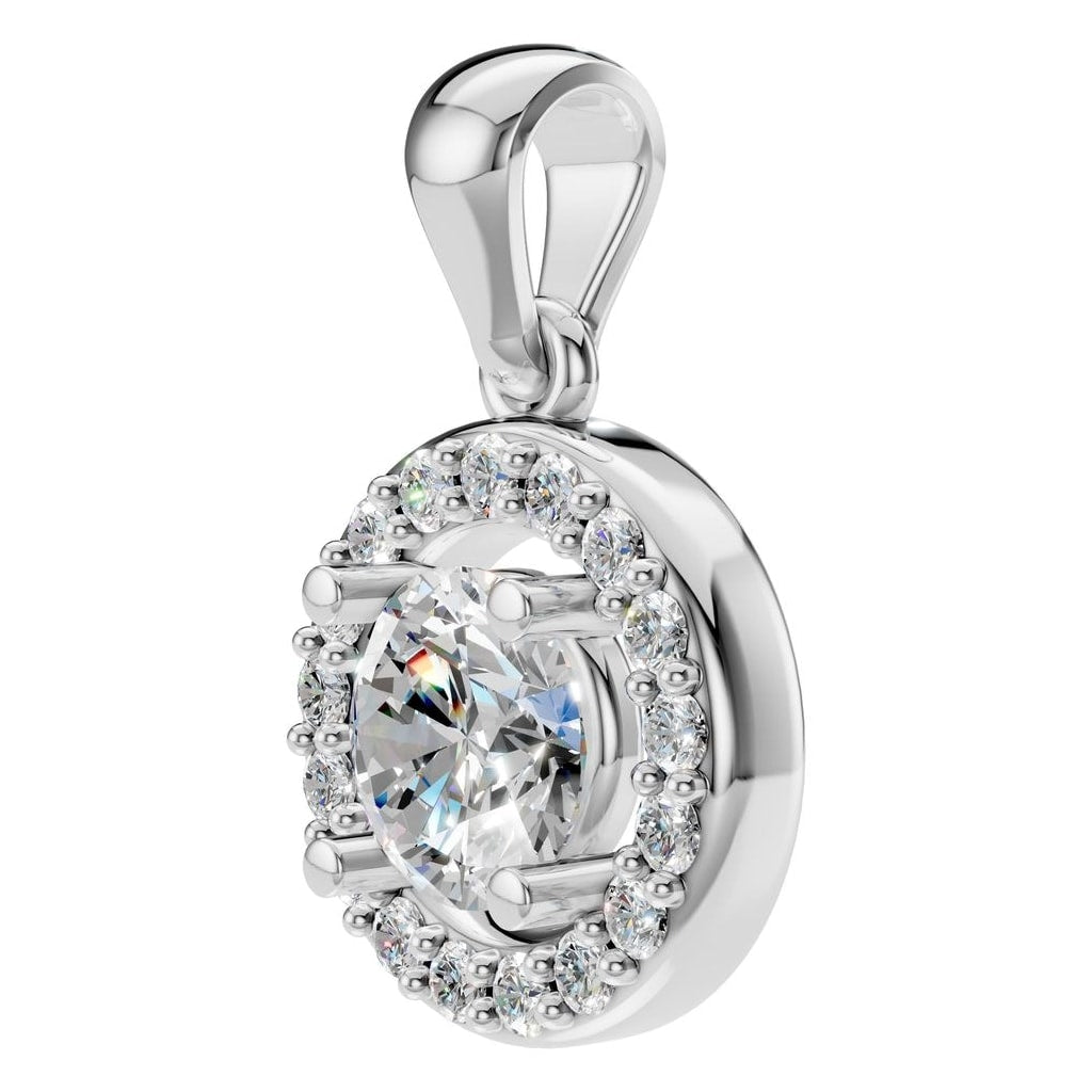 PE-8896 White Gold Pendant SET - ANGLE