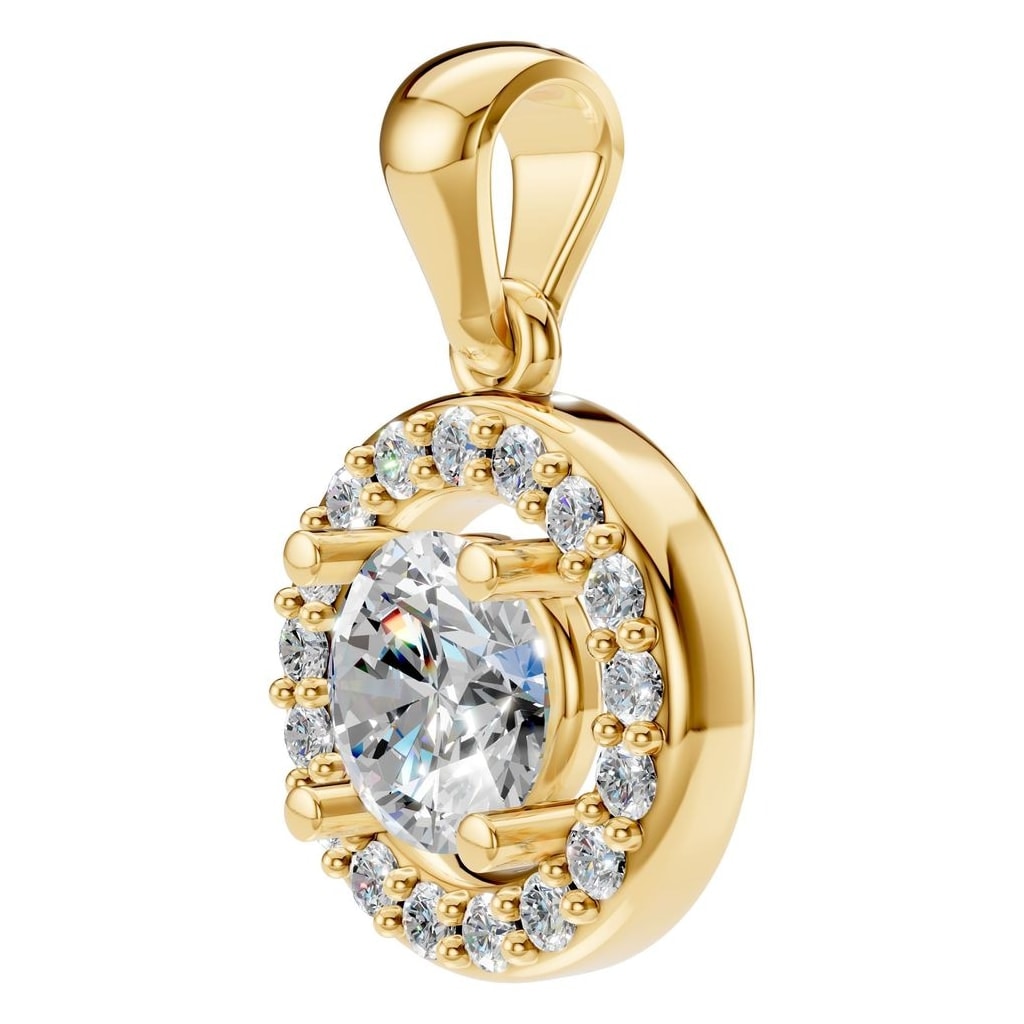 PE-8896 Yellow Gold Pendant SET - ANGLE