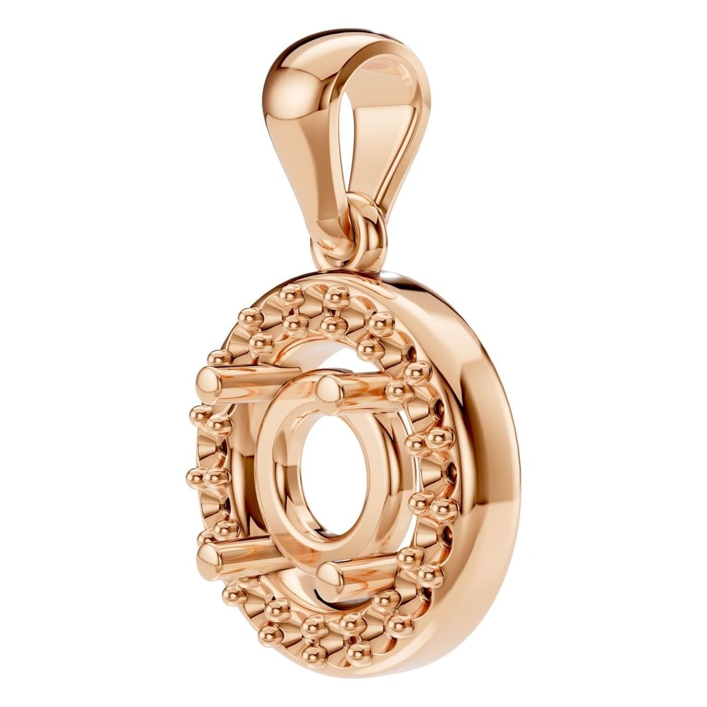 PE-8896 Rose Gold Pendant UNSET - ANGLE