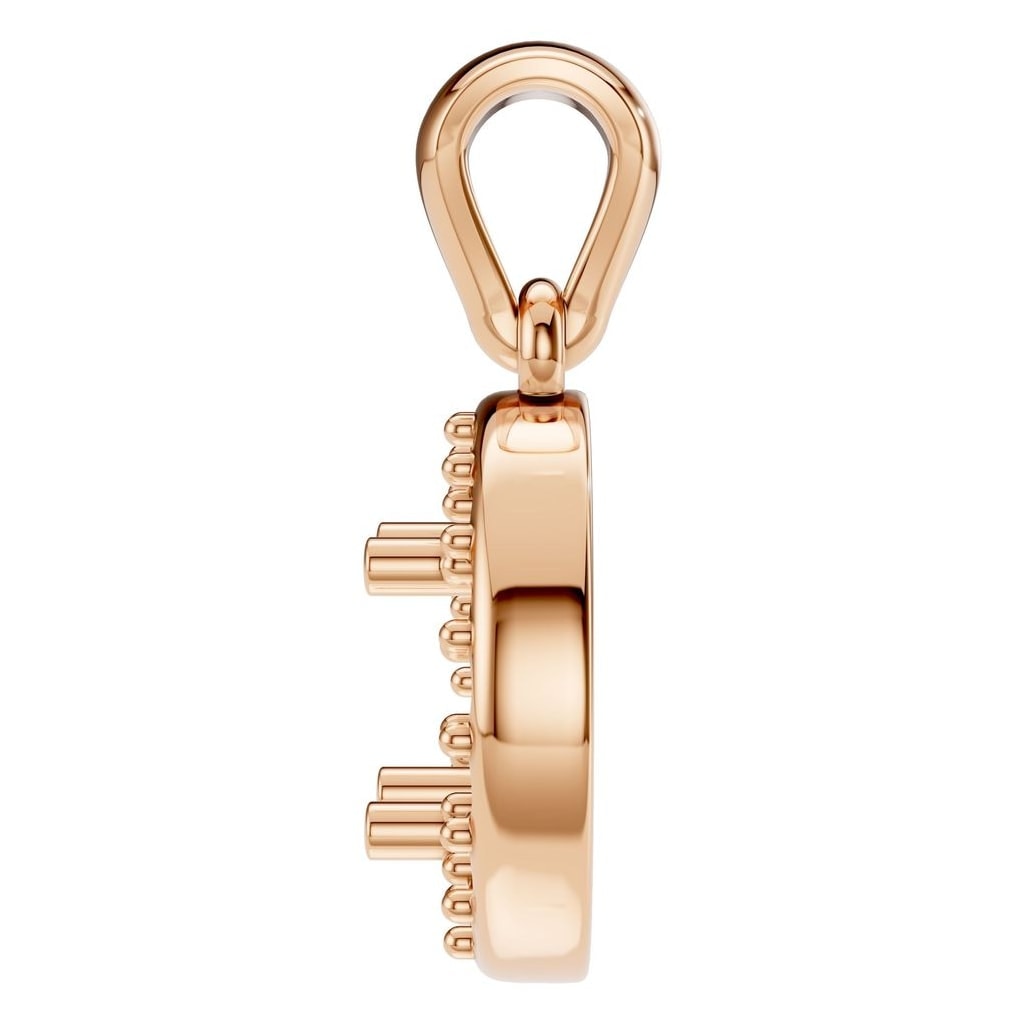 PE-8896 Rose Gold Pendant UNSET - Side View