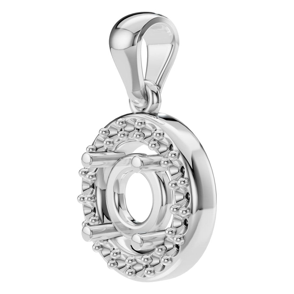 PE-8896 White Gold Pendant UNSET - ANGLE