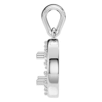 PE-8896 White Gold Pendant UNSET - Side View