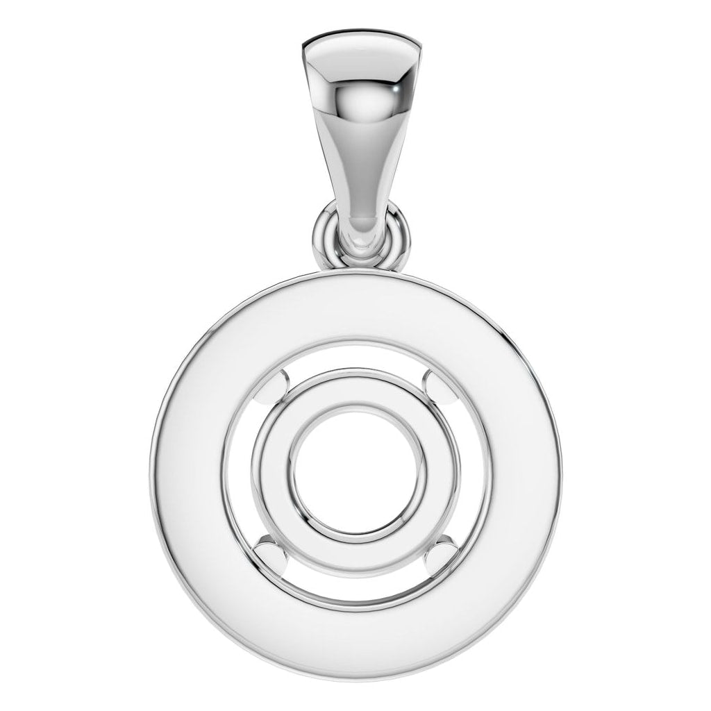 PE-8896 White Gold Pendant UNSET - BACK