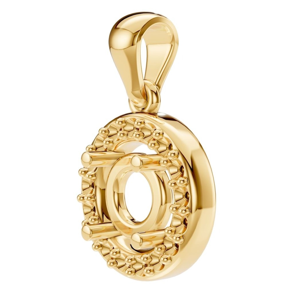 PE-8896 Yellow Gold Pendant UNSET - ANGLE