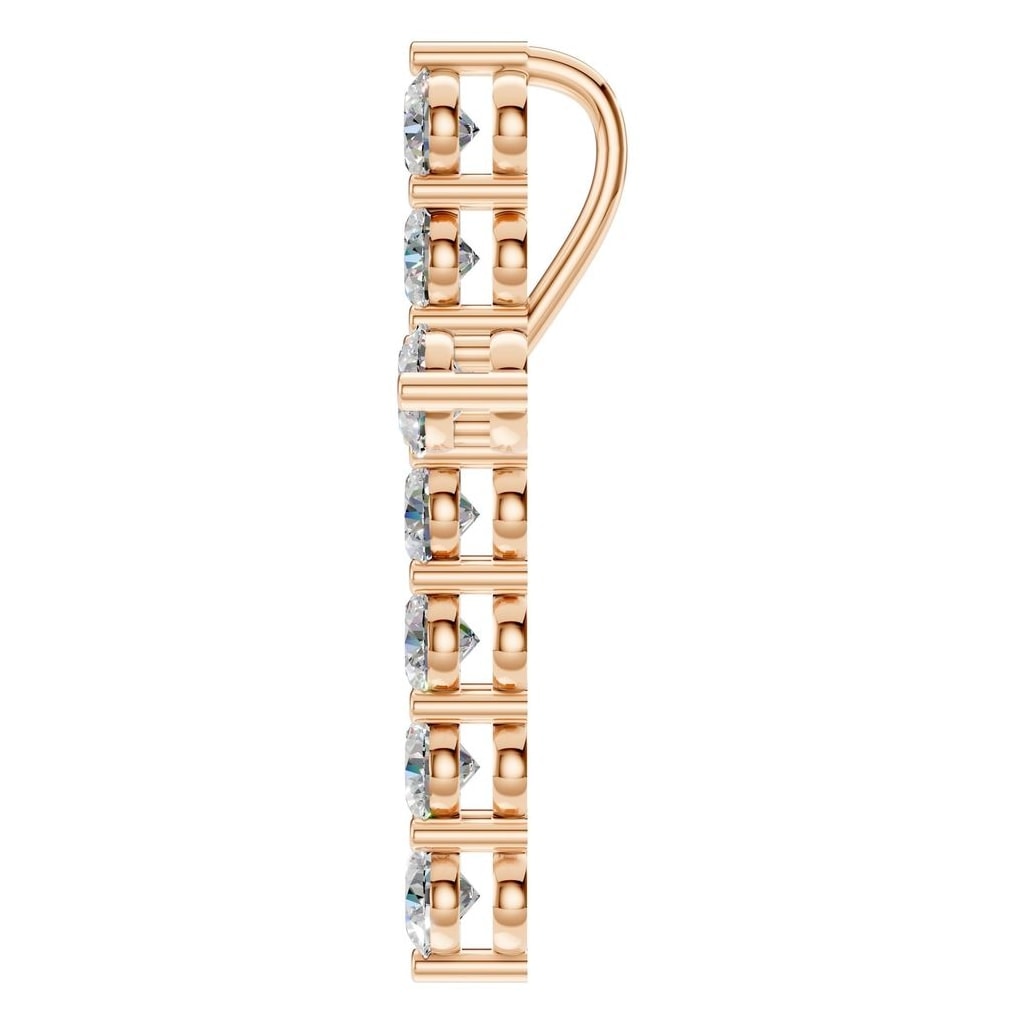 PE-9197 Rose Gold Pendant SET - Side View