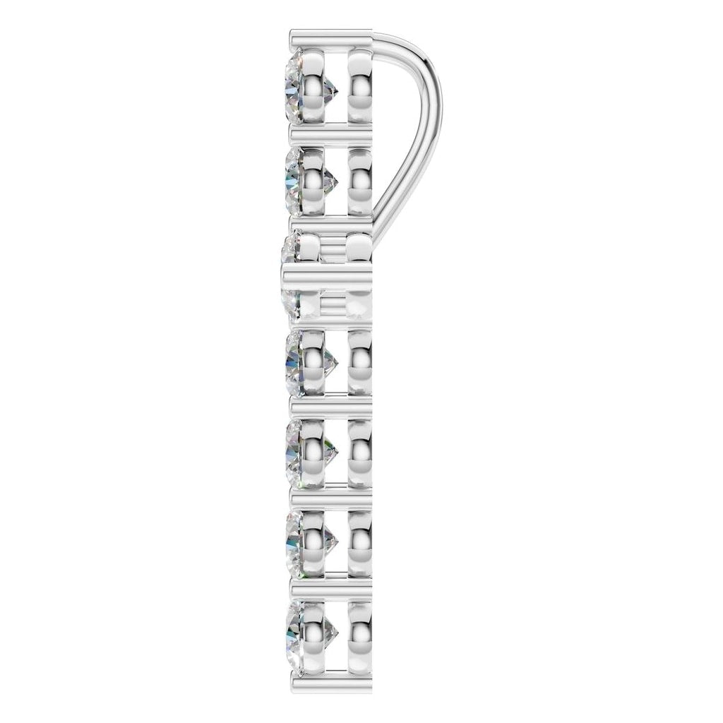 PE-9197 White Gold Pendant SET - Side View