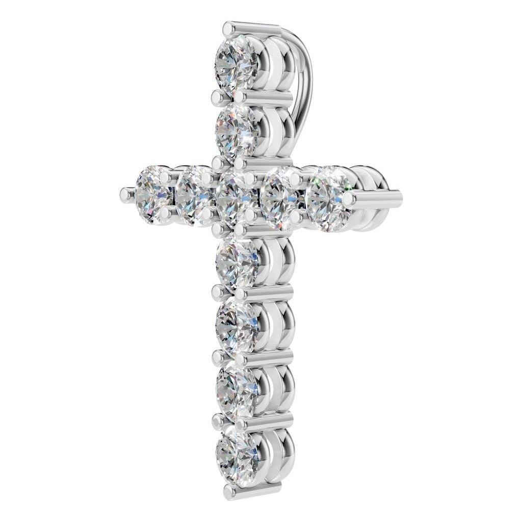 PE-9197 White Gold Pendant SET - ANGLE