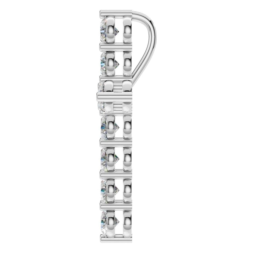 PE-9197 White Gold Pendant SET - Side View