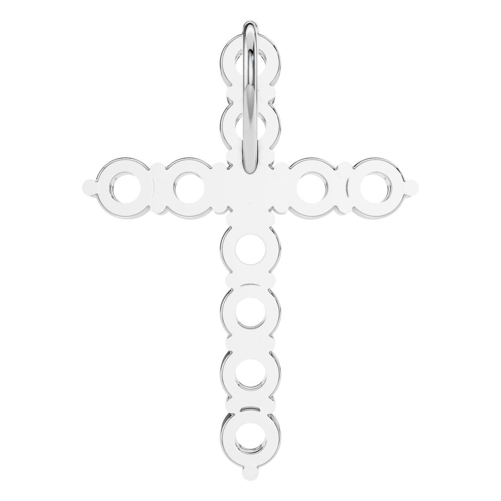 PE-9197 White Gold Pendant UNSET - BACK