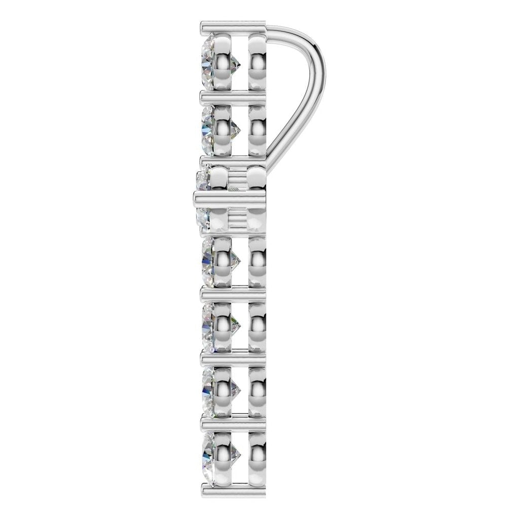 PE-9197 White Gold Pendant SET - Side View