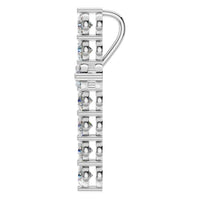 PE-9197 White Gold Pendant SET - Side View