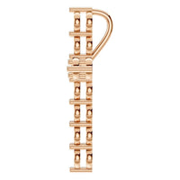 PE-9197 Rose Gold Pendant UNSET - Side View