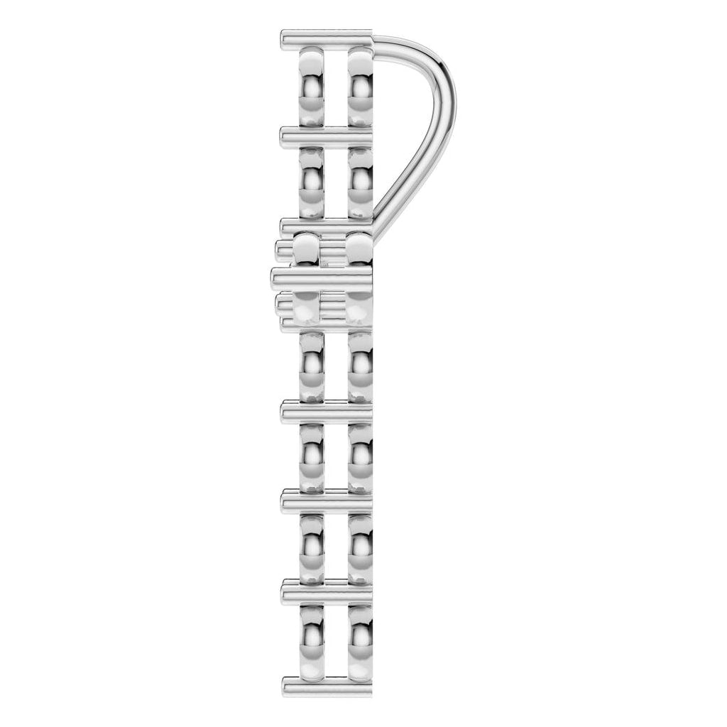 PE-9197 White Gold Pendant UNSET - Side View