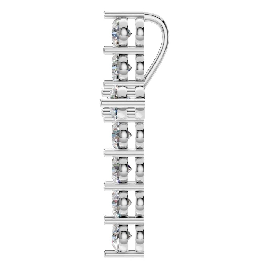 PE-9197 White Gold Pendant SET - Side View